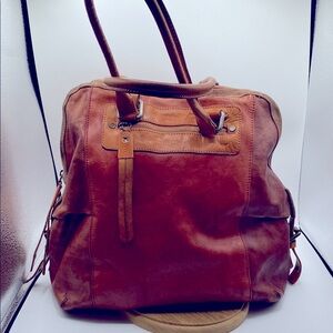 624 Holding Horses Vintage leather & Swede huge bag Preowned distressed